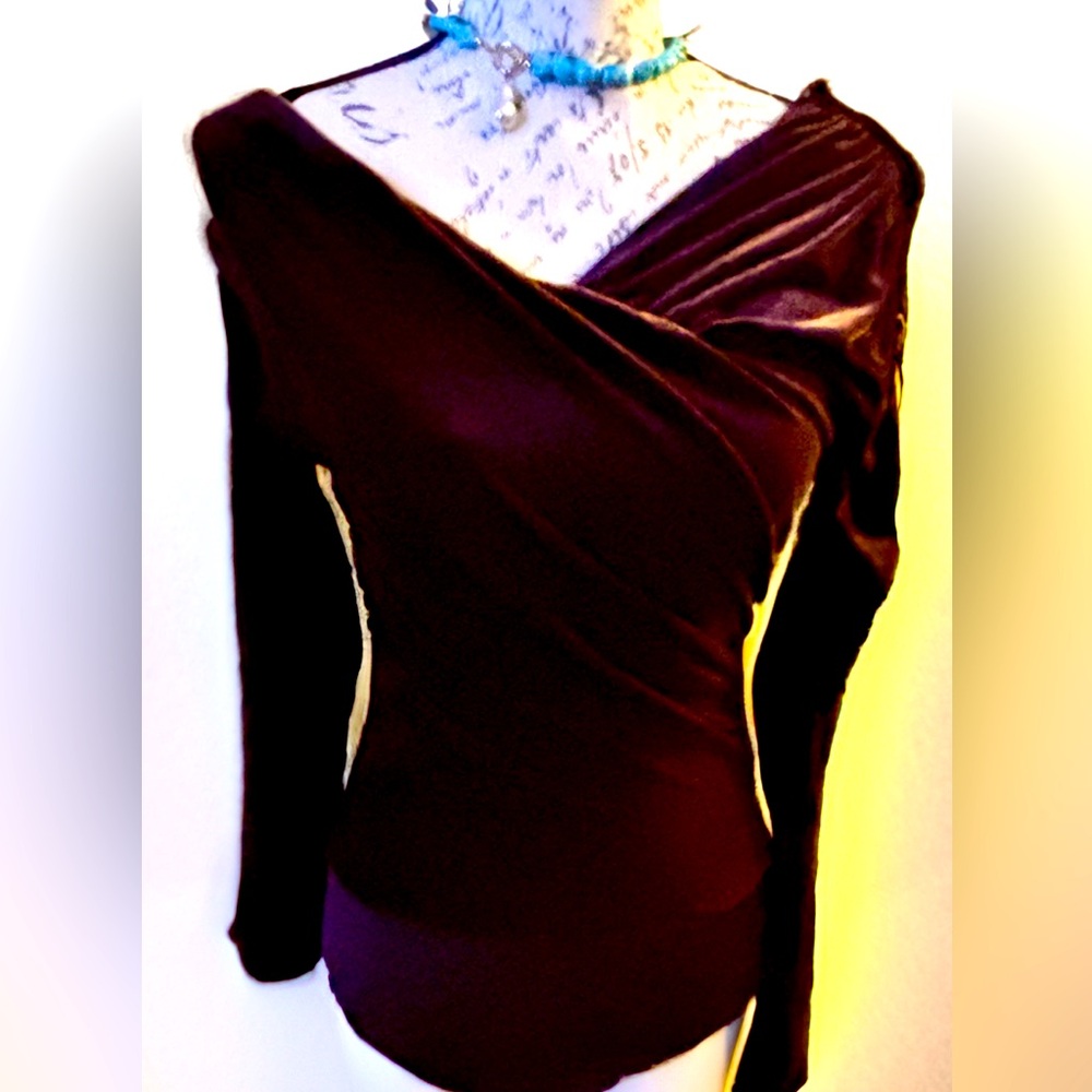 Express Off the Shoulder Chocolate Velvet Bodysuit NWT